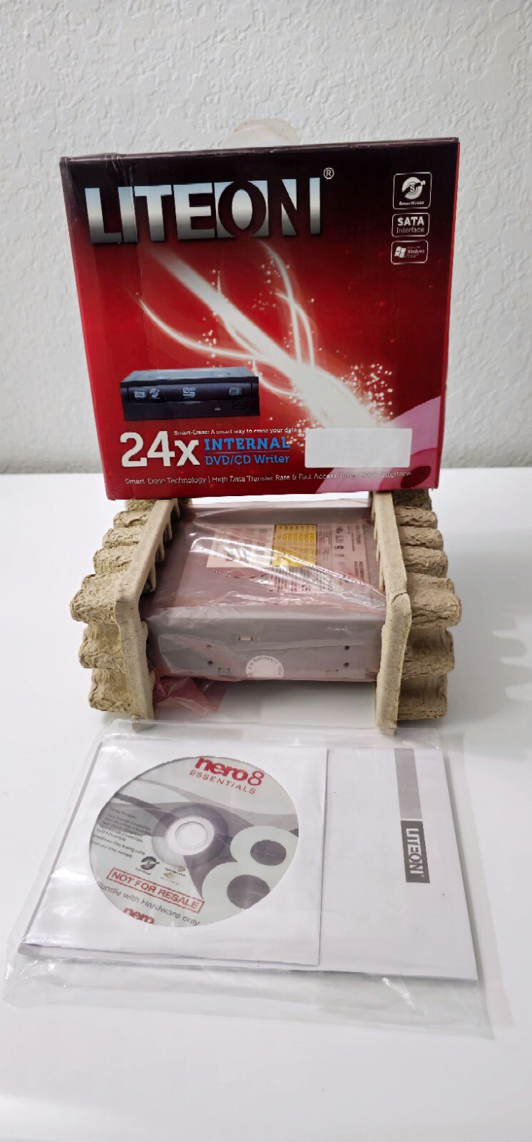 LITE ON 24x Internal DVD/CD Writer Smart Erase Technology Open Box No Seta Cable