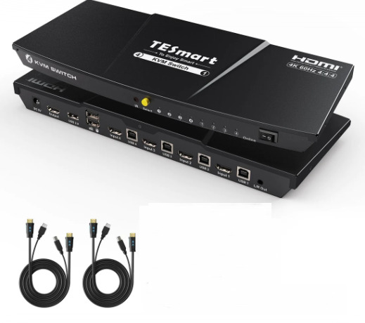 TESmart HD HDMI4 Port KVM Switch 4K@60Hz 4x1: 60hz HKS0401A1U **NEW**