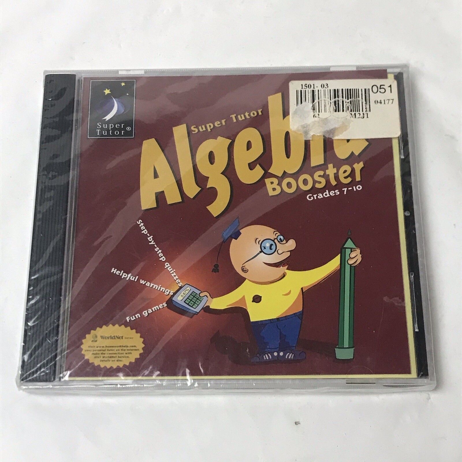 Super Tutor Algebra Booster Grades 7-9 CD-Rom Math Game NEW Homeschool