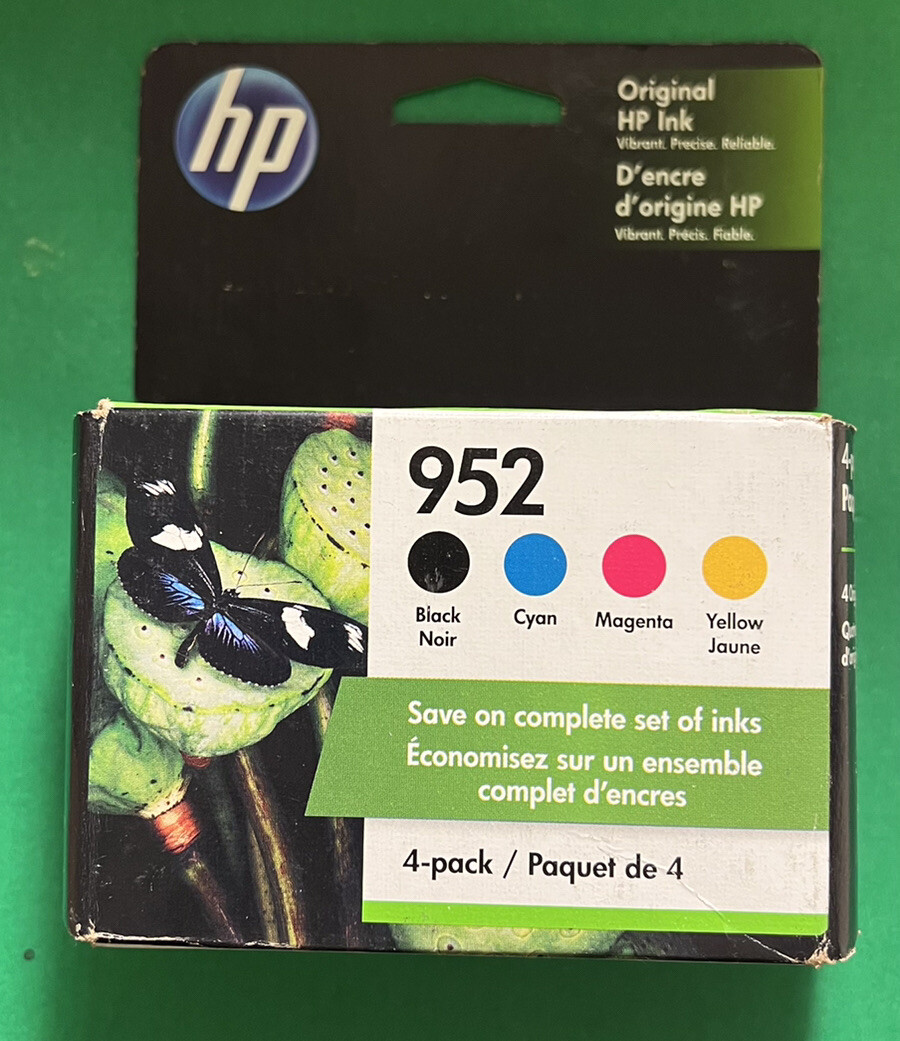 Genuine HP 952 Ink Cartridges-For HP8728 8734 8744 Printer-NoBox-OEM-4PK