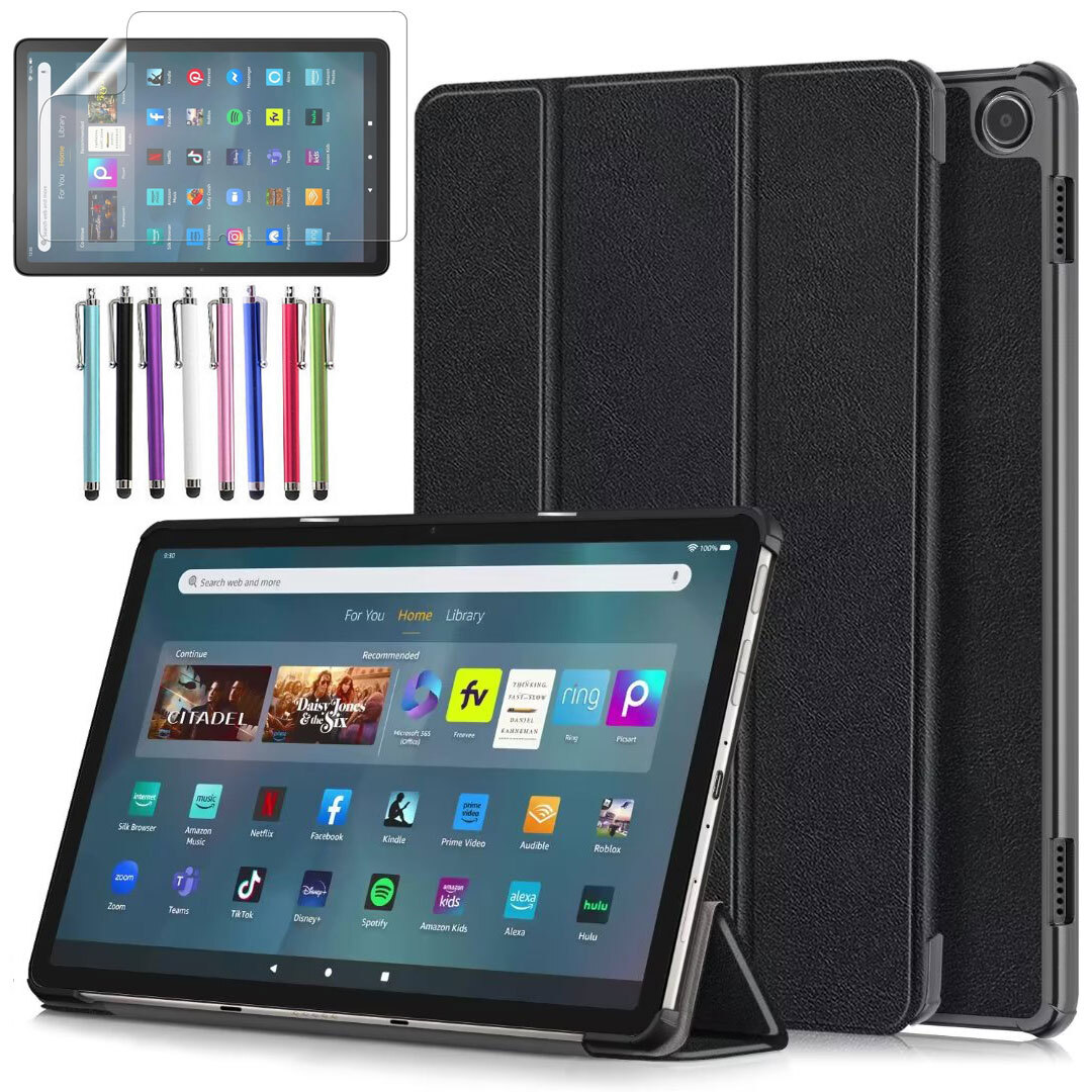 Folio Case for Amazon Fire Max 11 Tablet (13th Gen 2023) Stand Cover+Screen Film