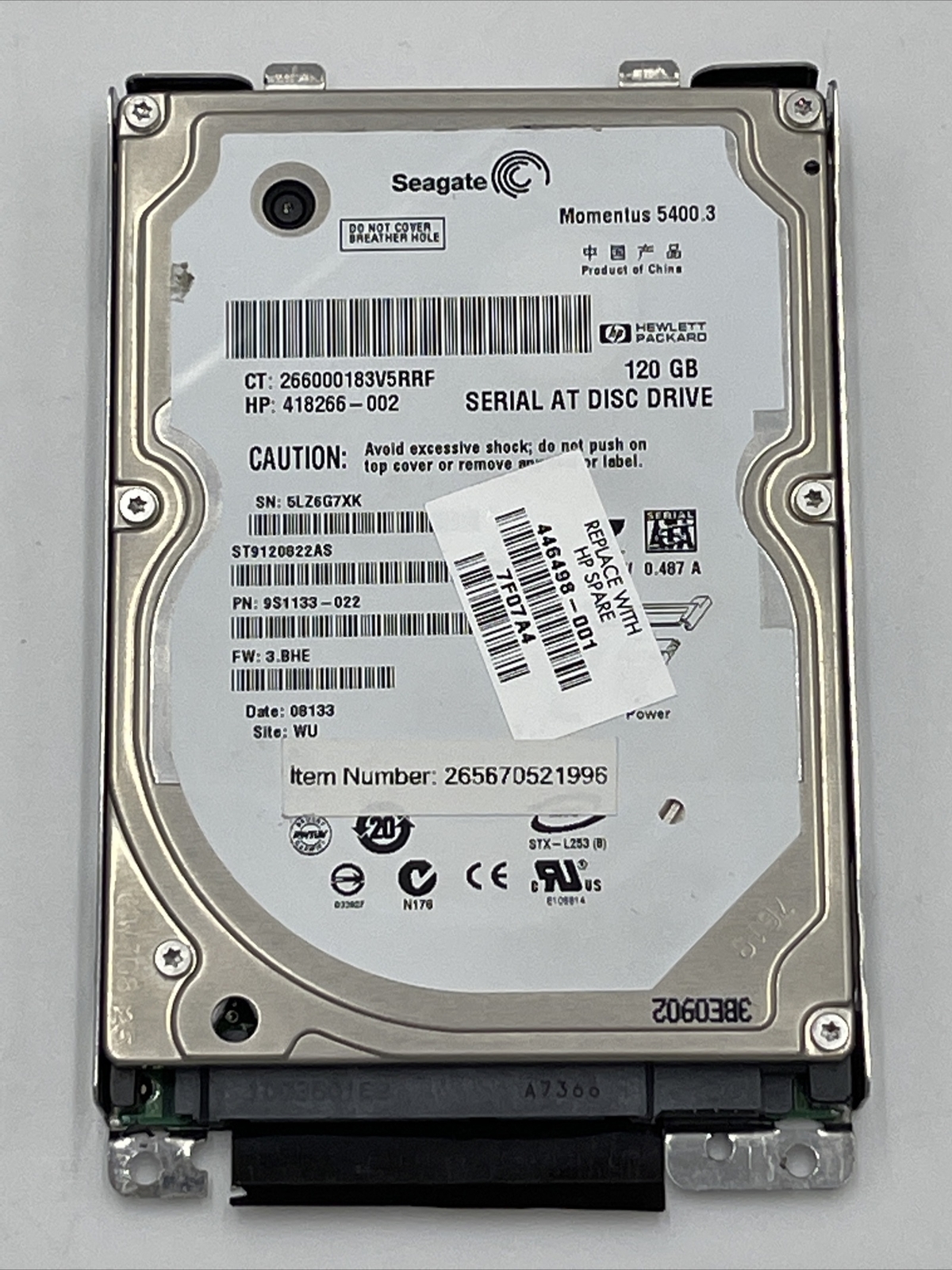 HP Seagate 120GB  2.5in Hard Disk Drive HDD