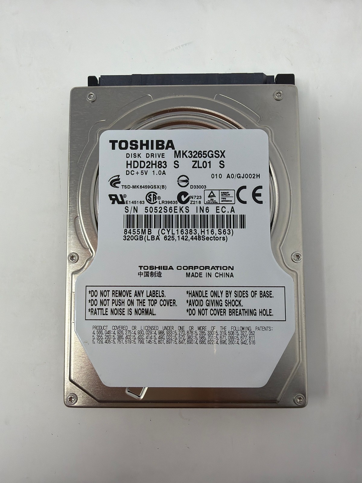 Toshiba MK3265GSX 320GB HDD Grade B