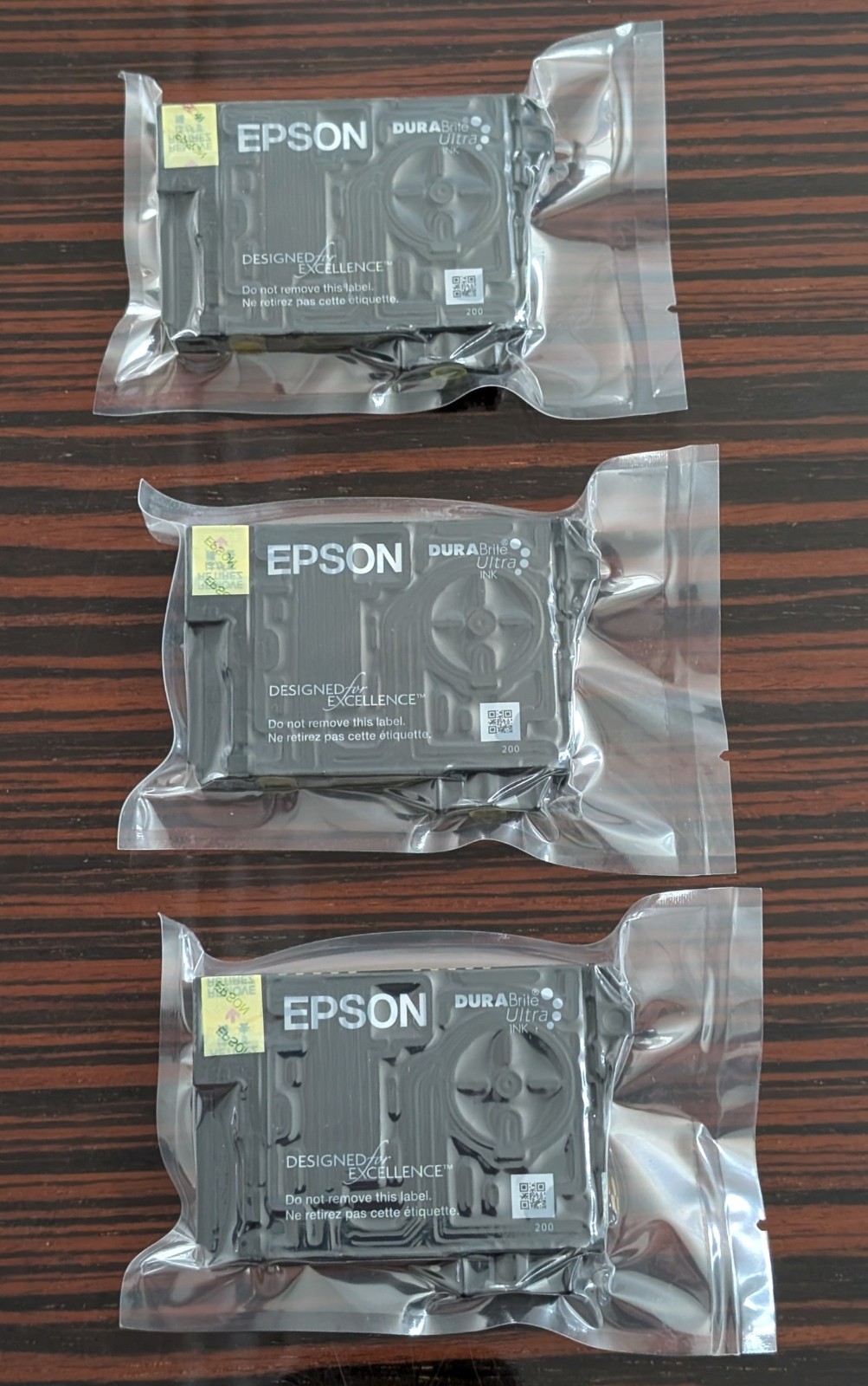 3x Genuine Epson 200 Yellow Ink Cartridges Exp 09-2027