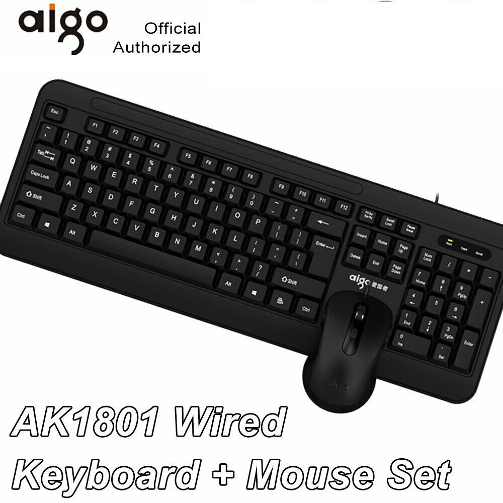 AK1801 Wired 104 keys Keyboard & 4800 DPI Mouse Combo Silent Set For Windows/MAC