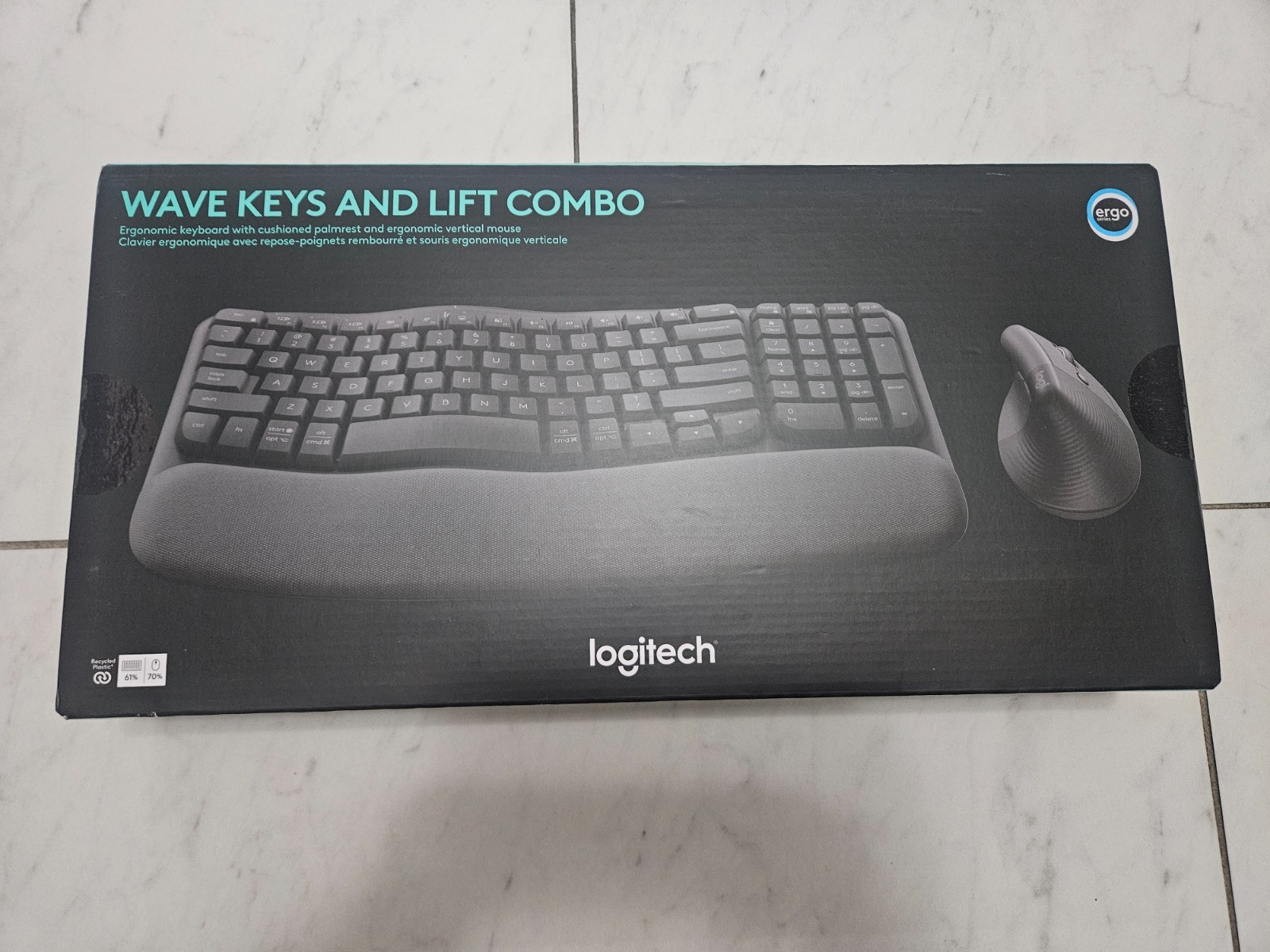 Brand NEW Logitech Wave Keys & Lift Vertical Mouse Ergonomic Wireless 920-013610