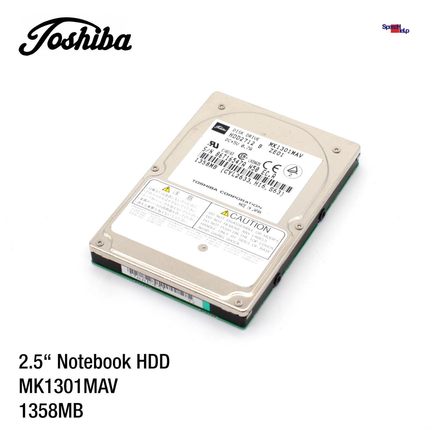 TOSHIBA MK1301MAV 1358MB 2.5" NOTEBOOK LAPTOP HDD HARD DRIVE HARD DISK HDD2712 B