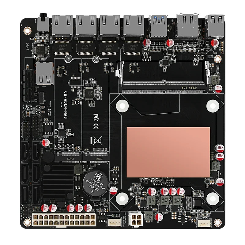 Intel N100/i3-N305 Nas Motherboard DDR5 2*M.2 NVMe 6*SATA3.0 ITX Motherboard