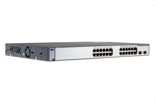  Two Cisco  Catalyst (WS-C3750-24TS-S) 24-Ports Rack-Mountable Switch Managed...