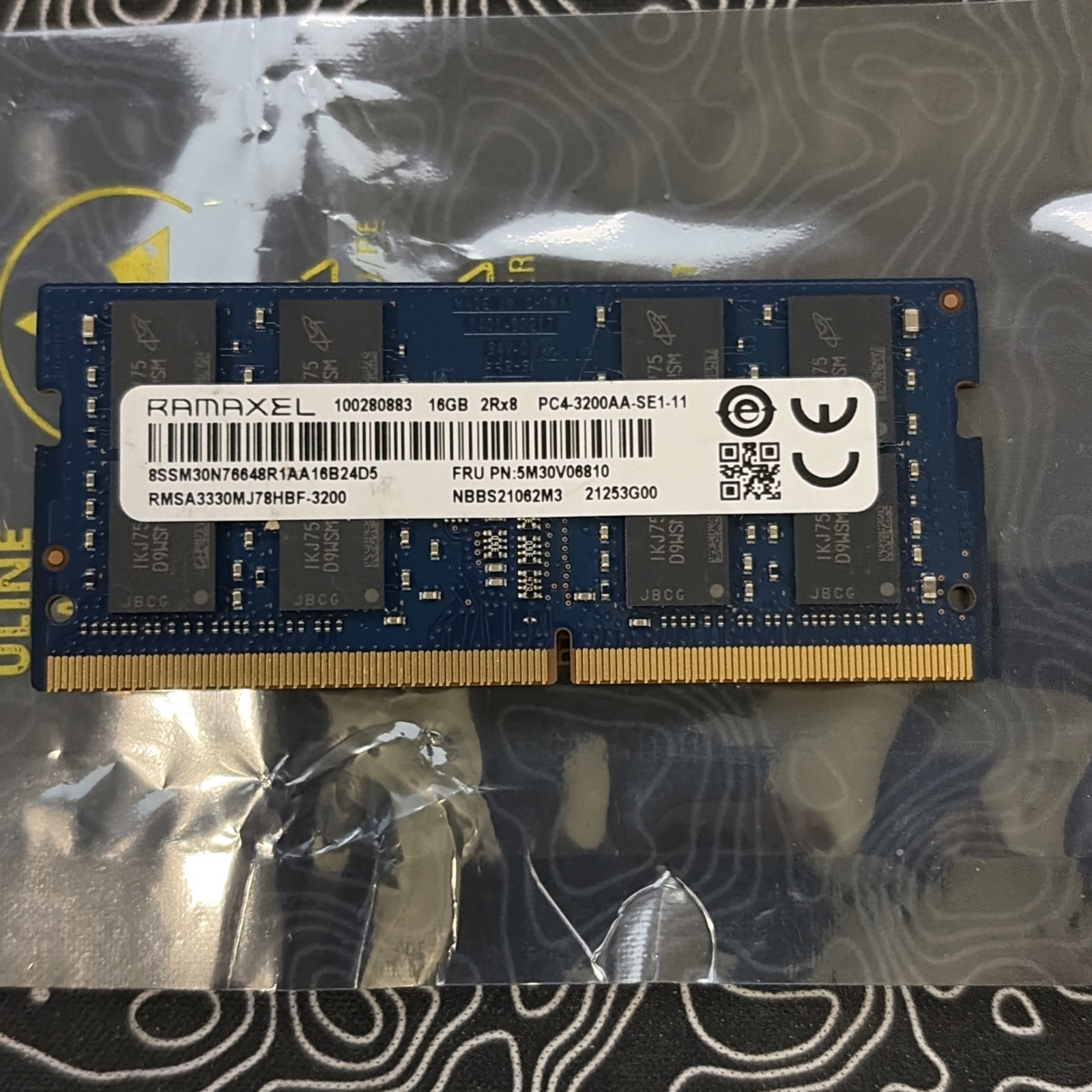 RAMAXEL 16GB (1x16GB) 2Rx8 PC4-3200 SODIMM LAPTOP MEMORY RMSA3330MJ78HBF-3200