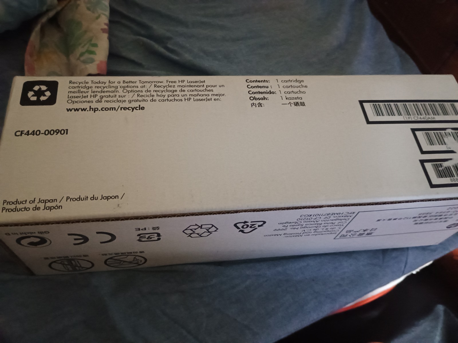 HP 312A CF440AM Genuine Original Cyan LaserJet Toner Cartridge