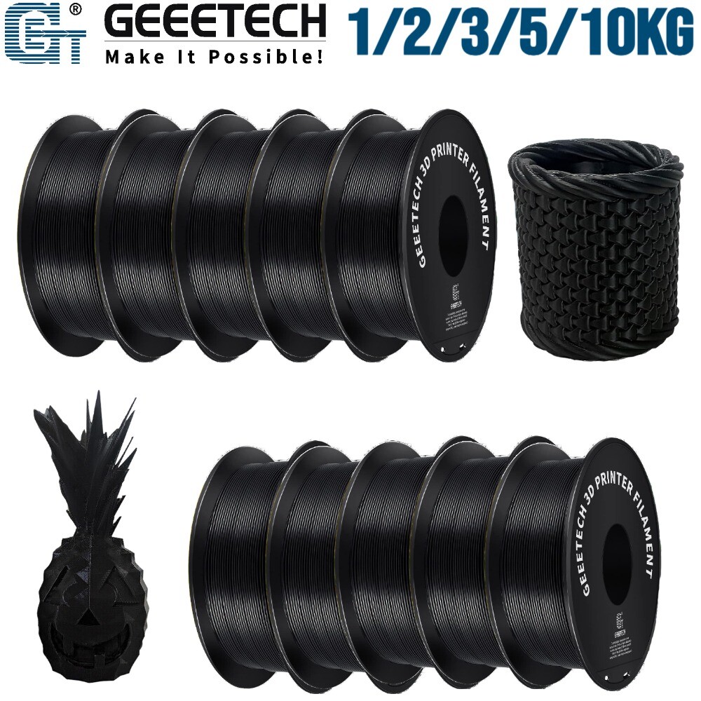 1/2/3/5/10KG GEEETECH PLA Black 3D Printer Filament 1.75mm 1KG/Roll Bulk Lot US