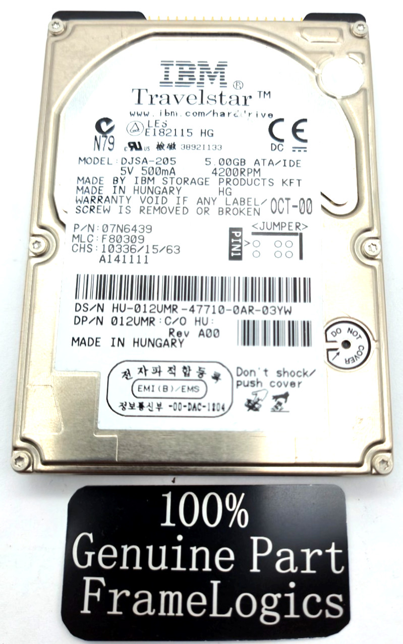 IBM Travelstar DJSA-205 2.1GB IDE HARD DRIVE - BAD