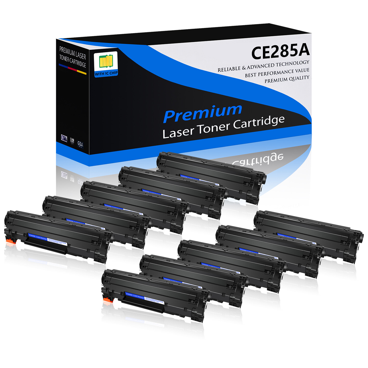 10PK CE285A 85A Toner Fit For HP Laserjet P1102W M1132 M1212nf M1217nfw P1109W
