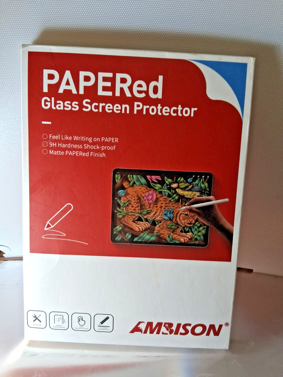 Ambison 9h tempered glass screen protector for ipad air 5  10.9 inch