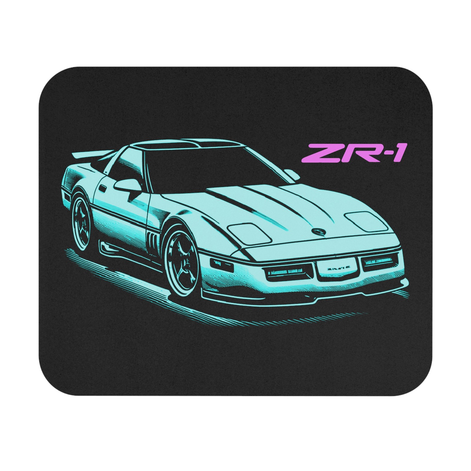 C4 Corvette ZR-1 Mouse Pad – Miami Vice Neon Retro Car Desk Mat