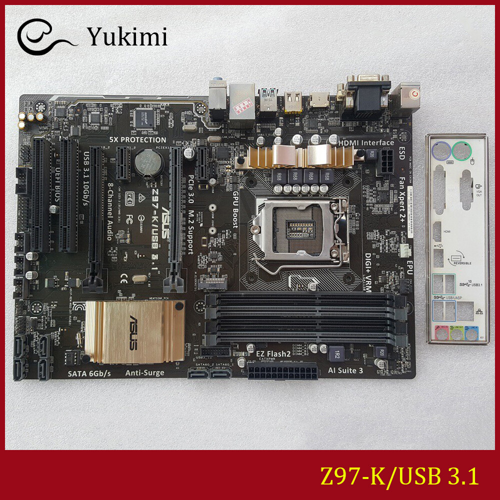FOR ASUS Z97-K/USB3.1 LGA 1150 DDR3 HDMI VGA DVI 32GB Motherboard