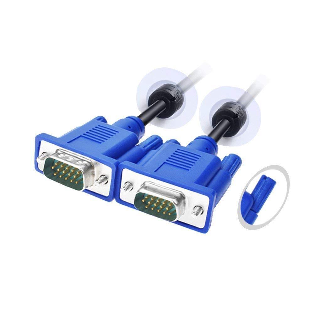10FT 15 PIN BLUE SVGA VGA ADAPTER Monitor M/M Male To Male Cable CORD FOR PC TV