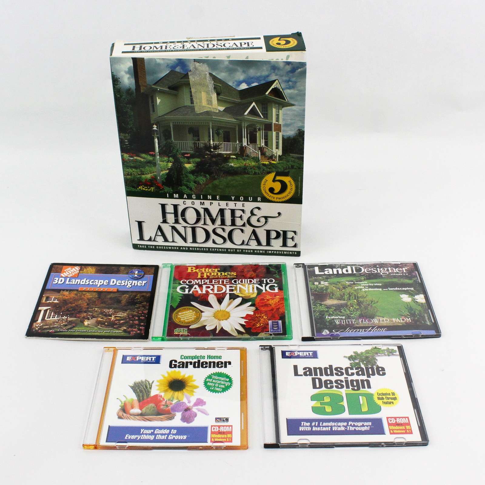 Lot of 5 Home Landscape Garden Design Projects With CD-ROMs