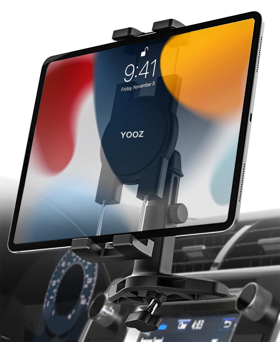 CD Tablet Holder Height Adjustable, CD Slot Tablet Mount for Car | Telescopic 