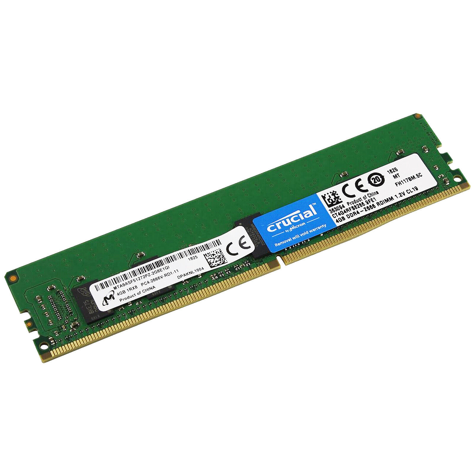 Crucial 4GB DDR4 2666MHz RDIMM RAM PC4-21300 288-Pin  ECC REG Server Memory