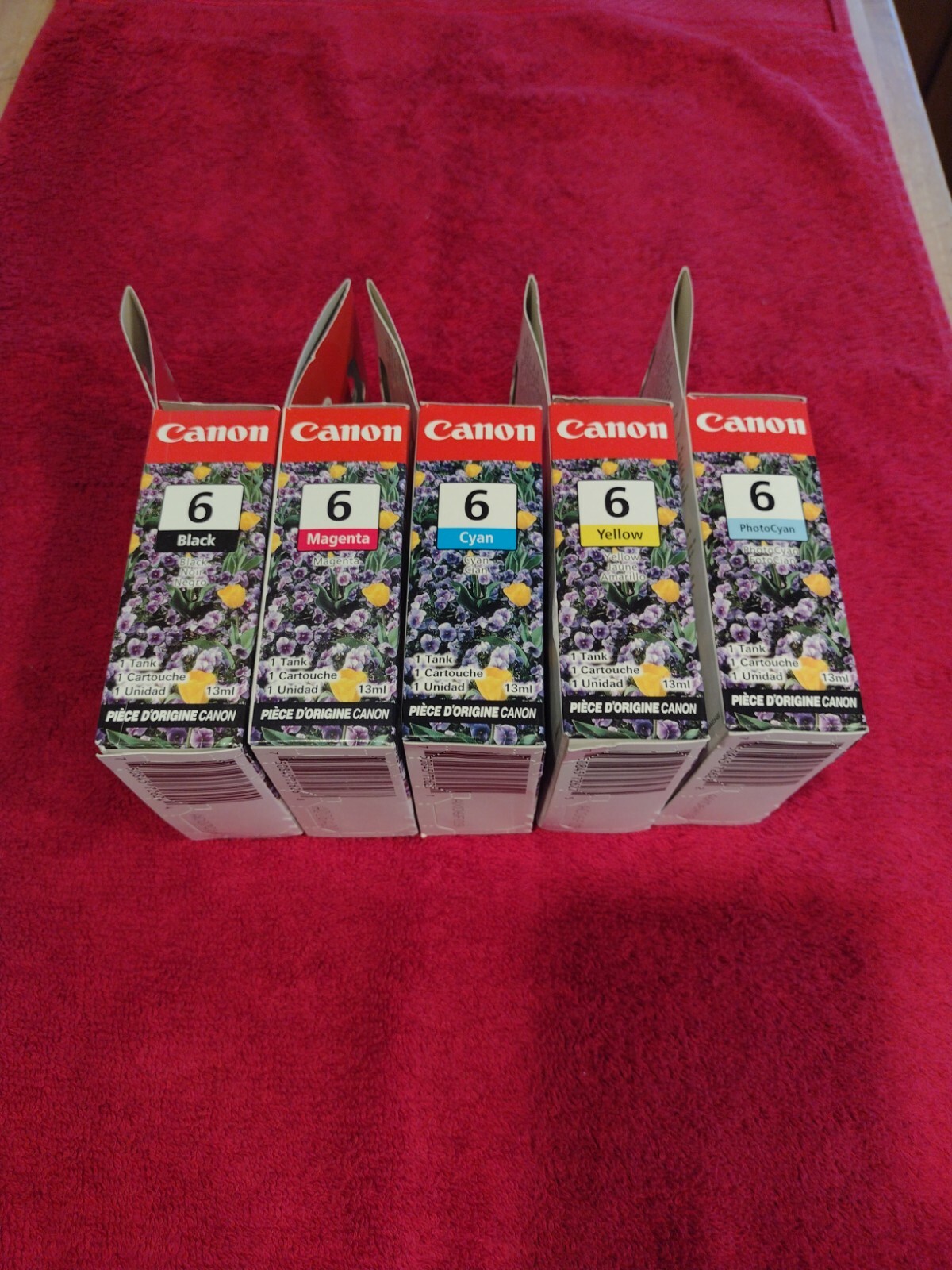Genuine Canon Printer Lot of 5 Color Multi-Pack Black Color Ink CartridgesBCI-6