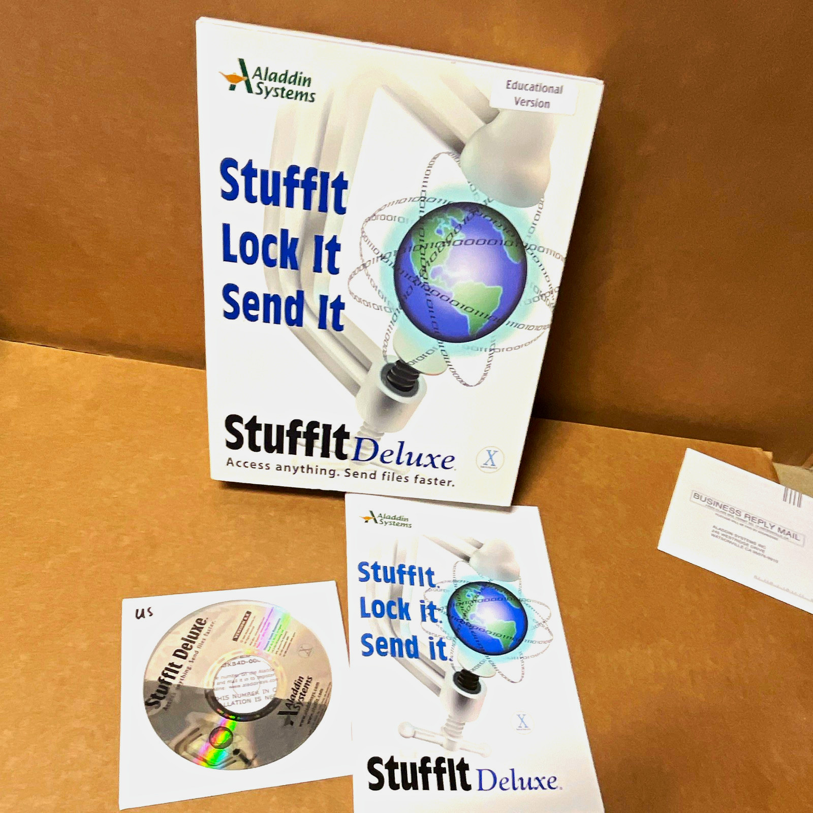 Aladdin Systems StuffIt Deluxe Lock It Send It Education Mac OS X CD English