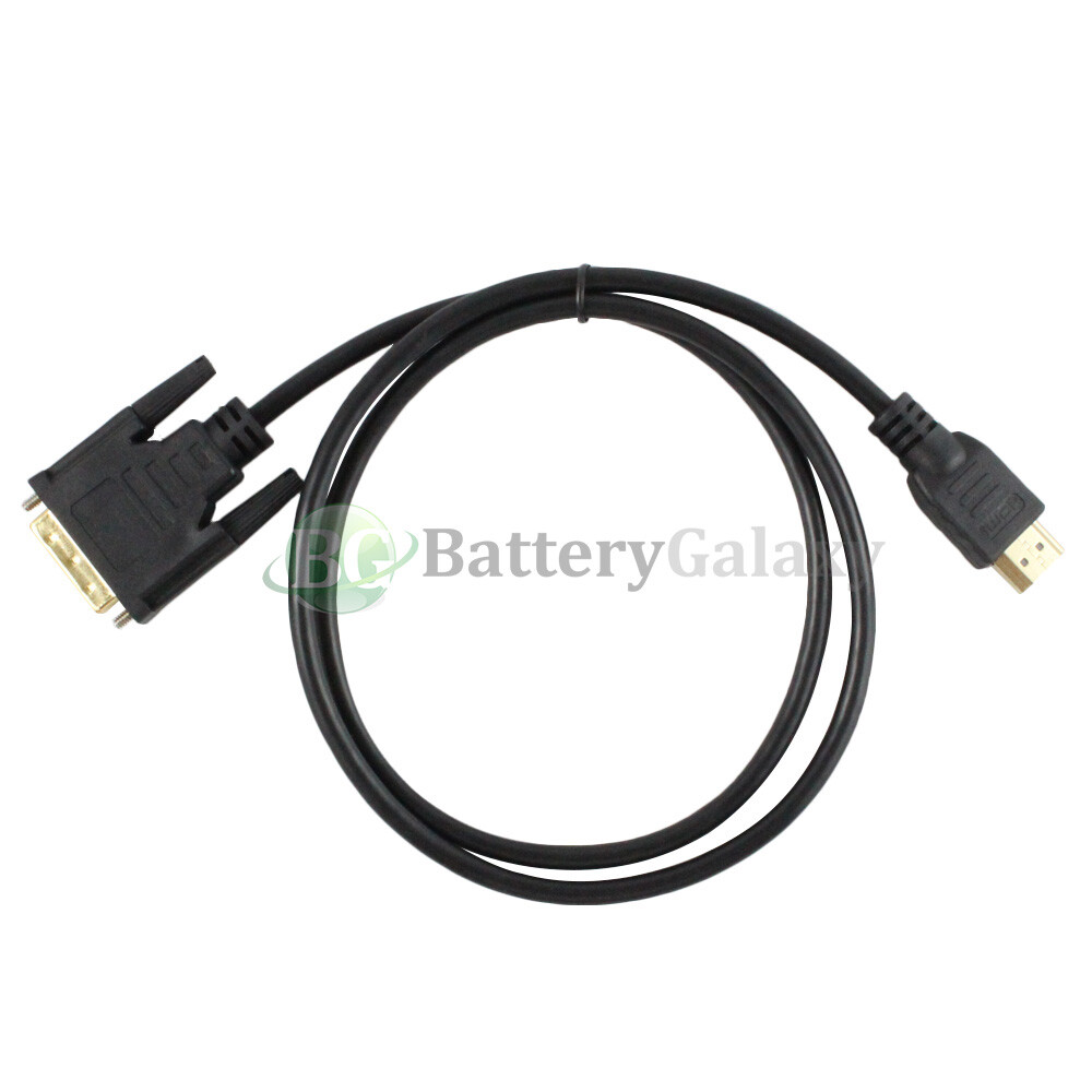 DVI-D To HDMI Male To Male Cable Gold 24+1 HDTV PC Display Wire Monitor 1.5-25FT