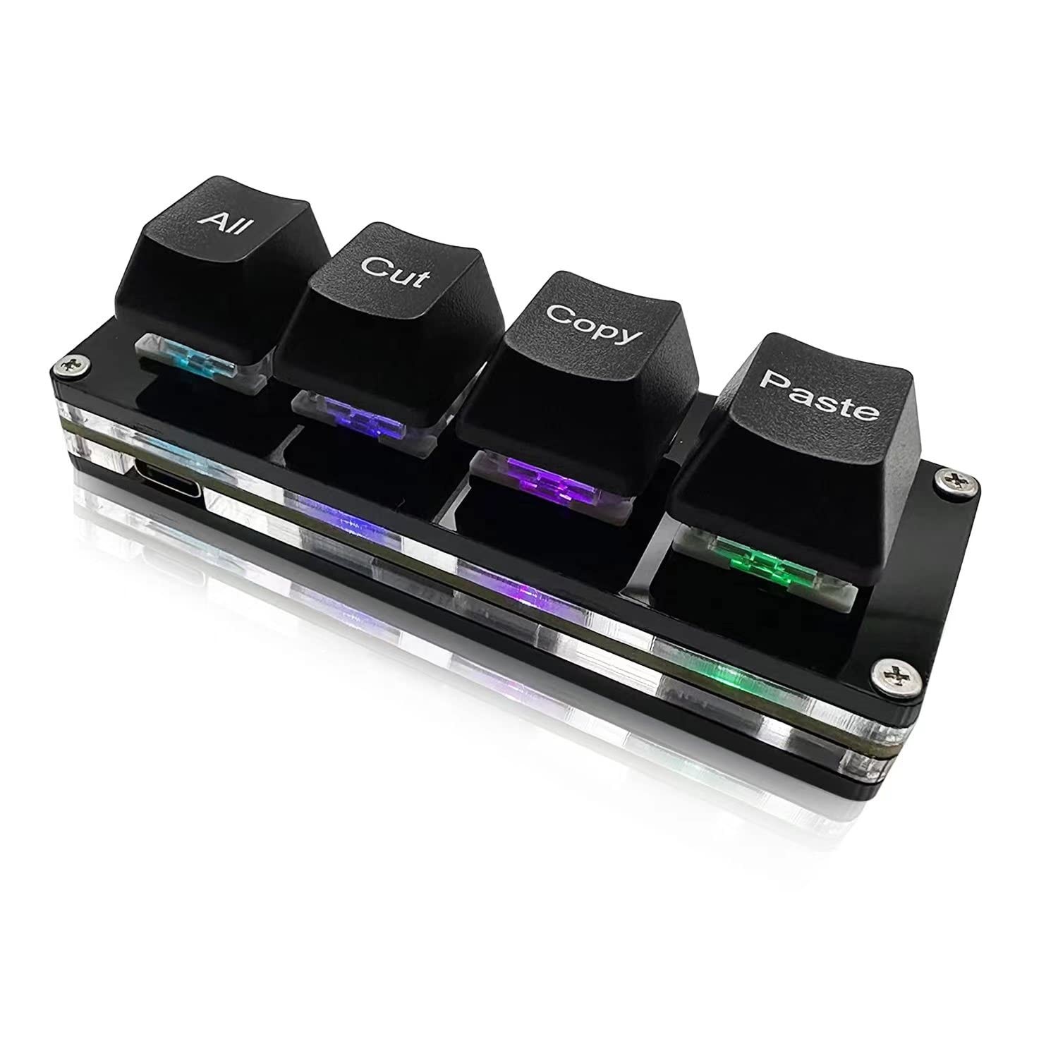 BTXETUEL Mini 4-Key Select-All Cut Copy Paste Macro Pad Ctrl A X C V Shortcut...