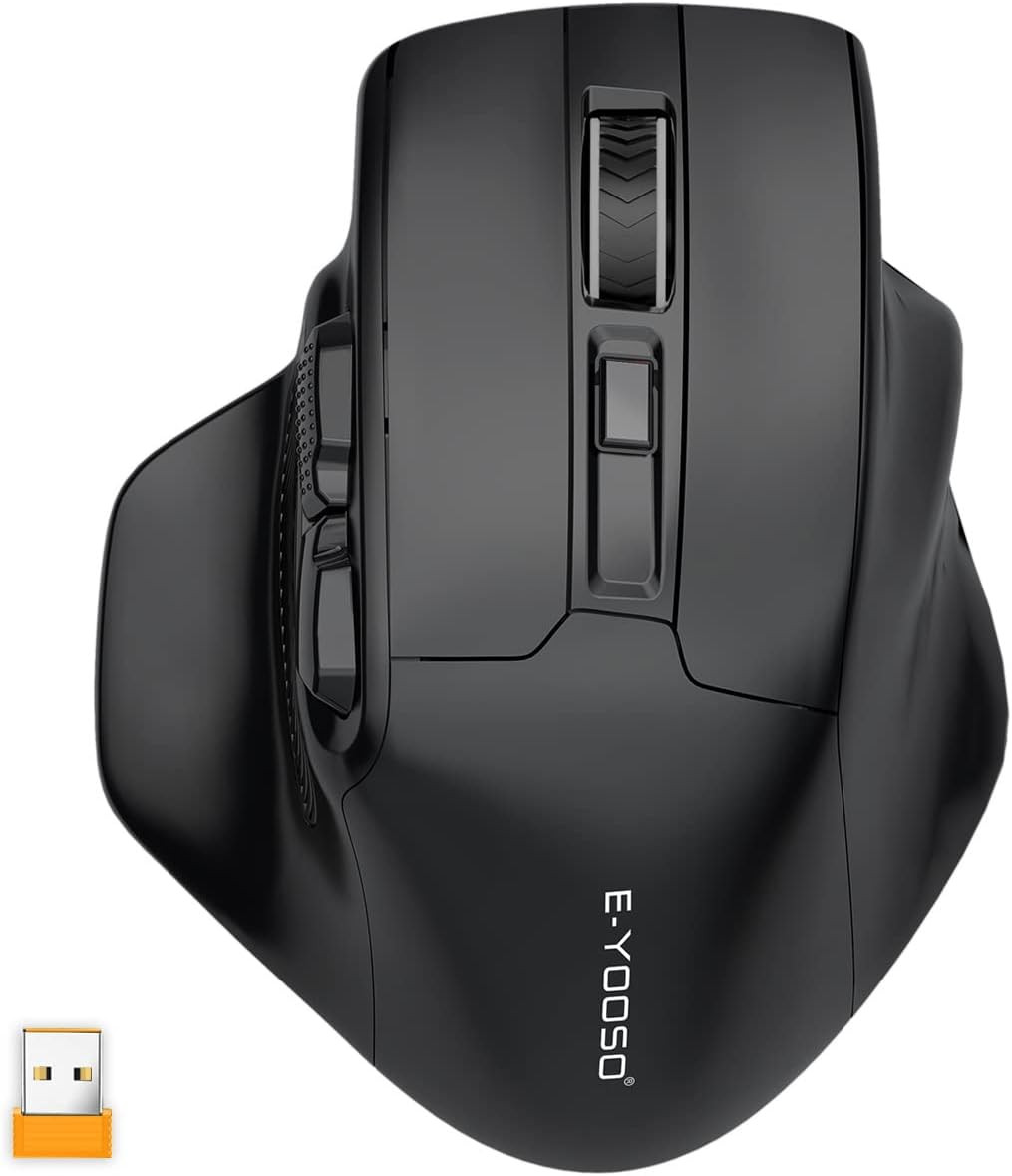 Large Wireless Mouse for Big Hands, 6 Buttons, 5-Level 4800 DPI