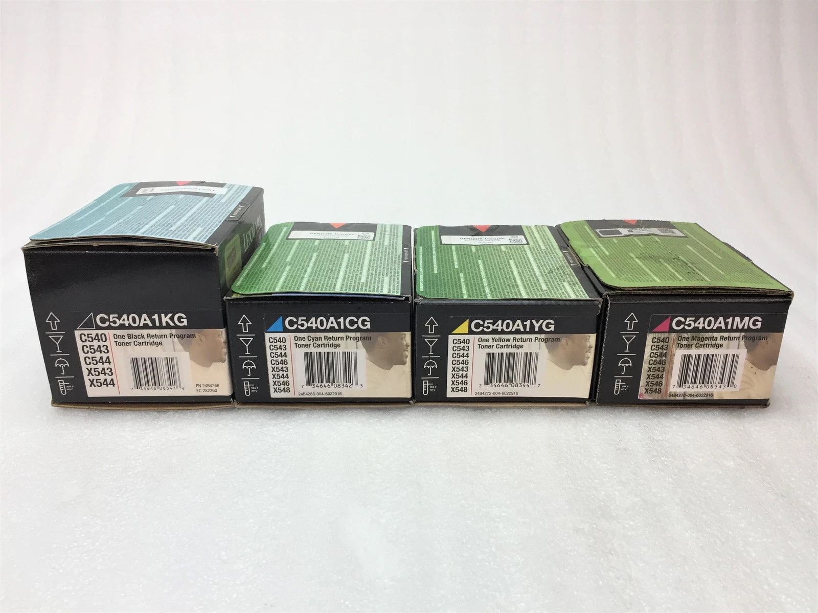 Genuine Lexmark  Toner Set, C540H4CG, C540H4KG, C540H4MG, C540H4YG, Ship Fast