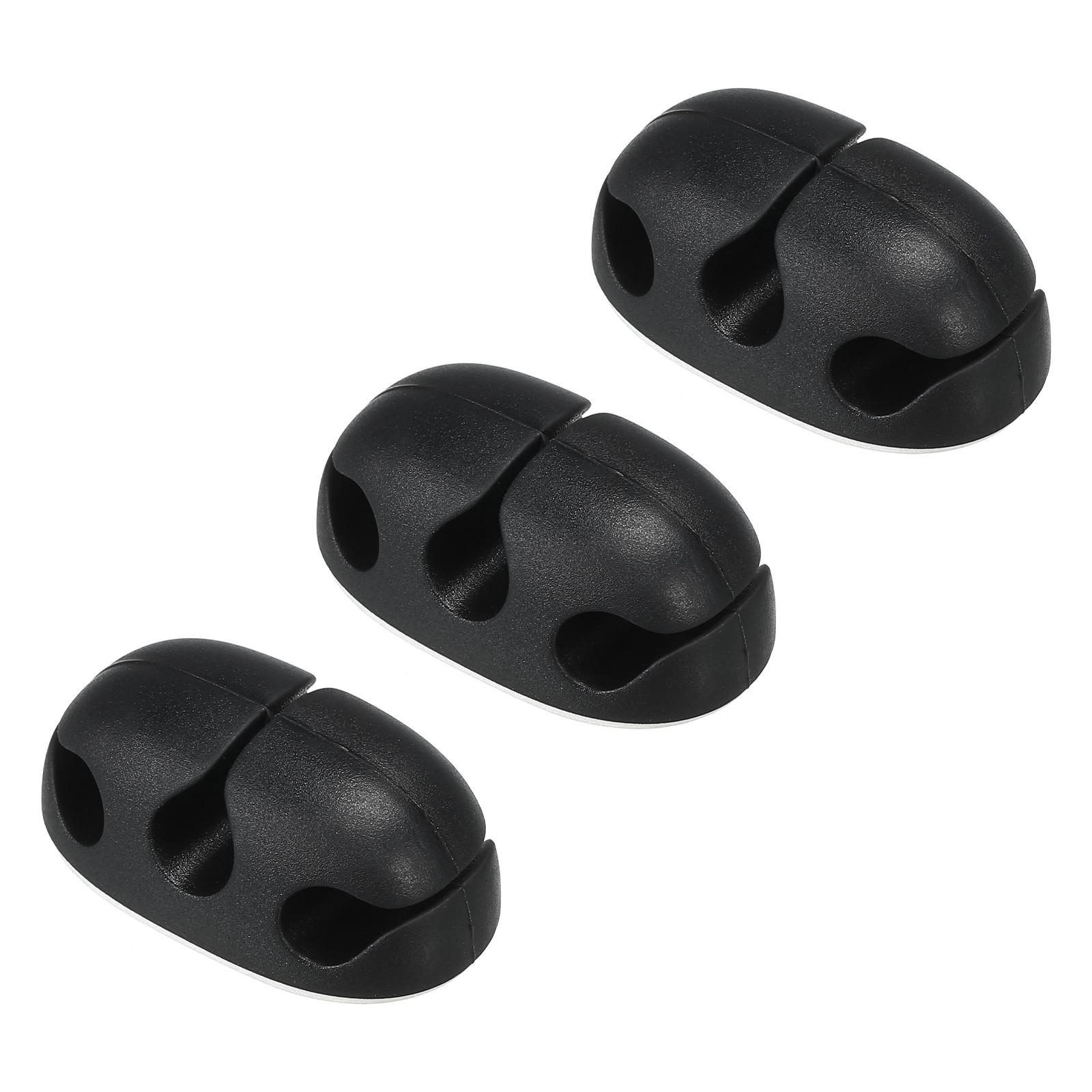 3pcs Cable Clips Cord Organizer for Desk, 3 Slots Cord Holders Organizer Black