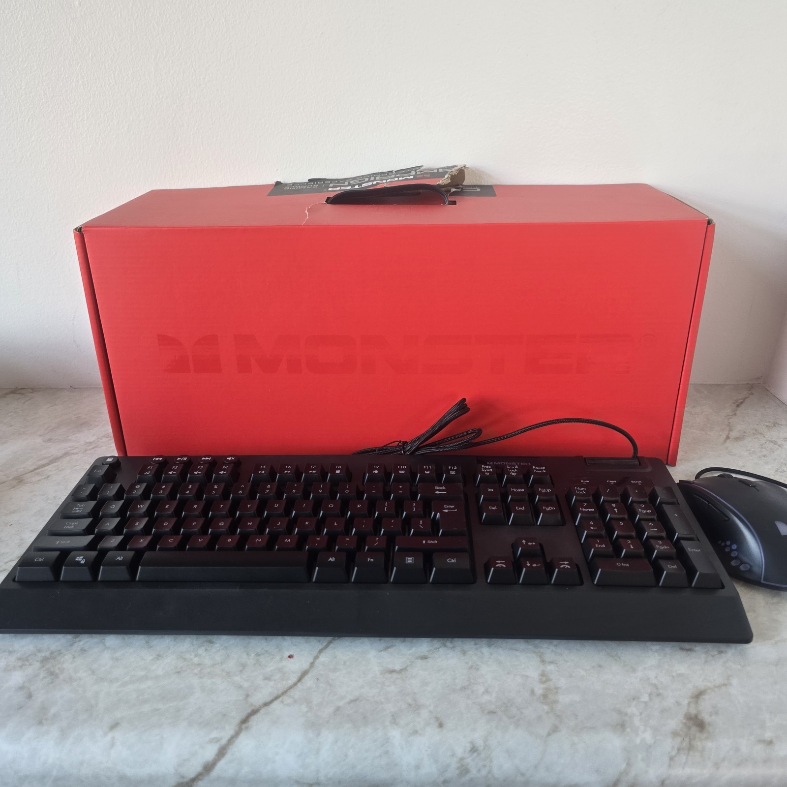 Monster LED RGB Mechanical Gaming Keyboard Mouse Set Bundle Wired 