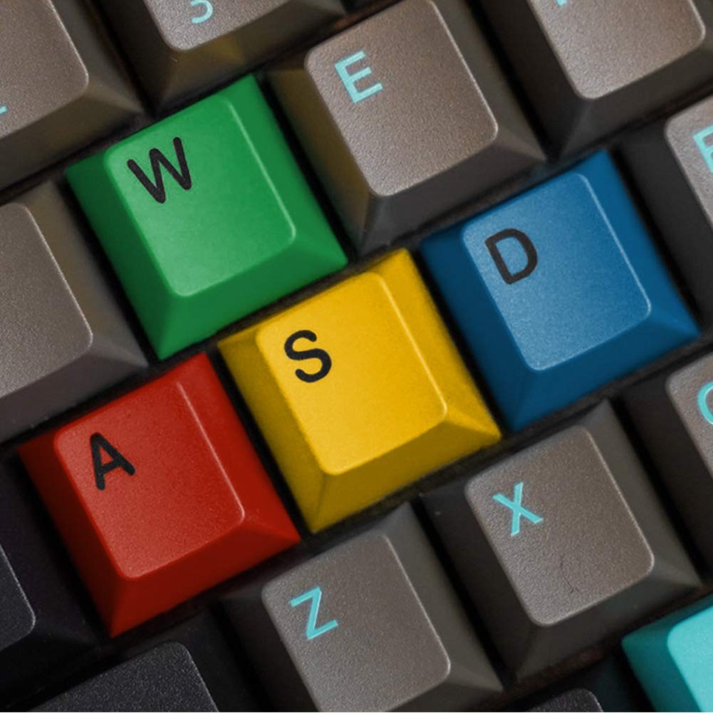 Kelendle 4Pcs Personalized Colorful PBT WASD Keycaps - Cherry Profile Gaming ...