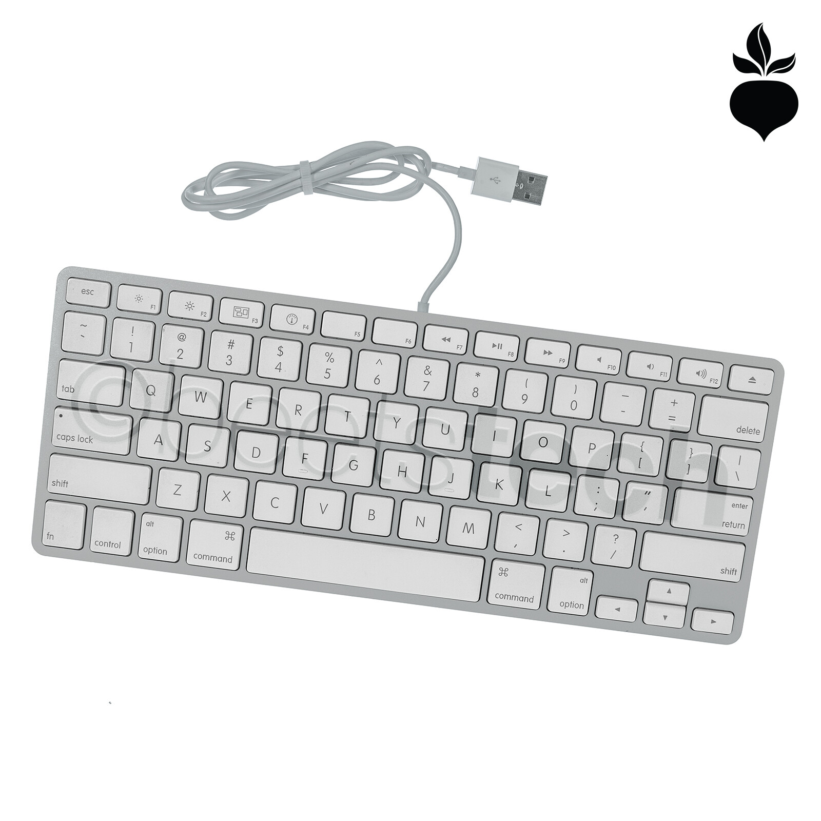 APPLE WIRED COMPACT KEYBOARD A1242 - USB PORTS, WHITE/SILVER MB869LL/A