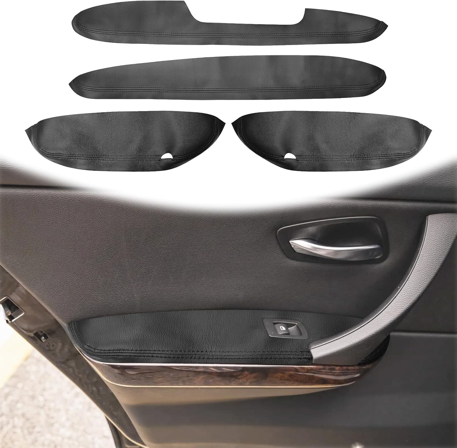 Compatible W/ BMW 3 Series E90 2006-2011 4PCS Black