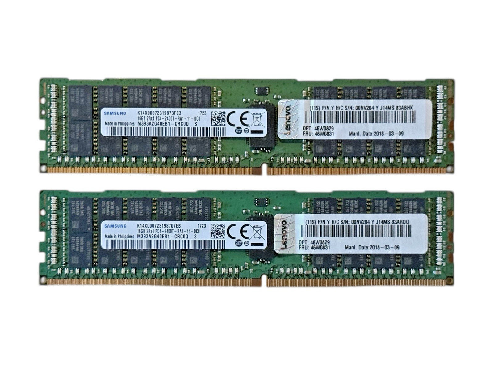 SAMSUNG 32GB (2X16GB) PC4-2400T DDR4 ECC Server Memory M393A2G40EB1-CRC0Q RAM