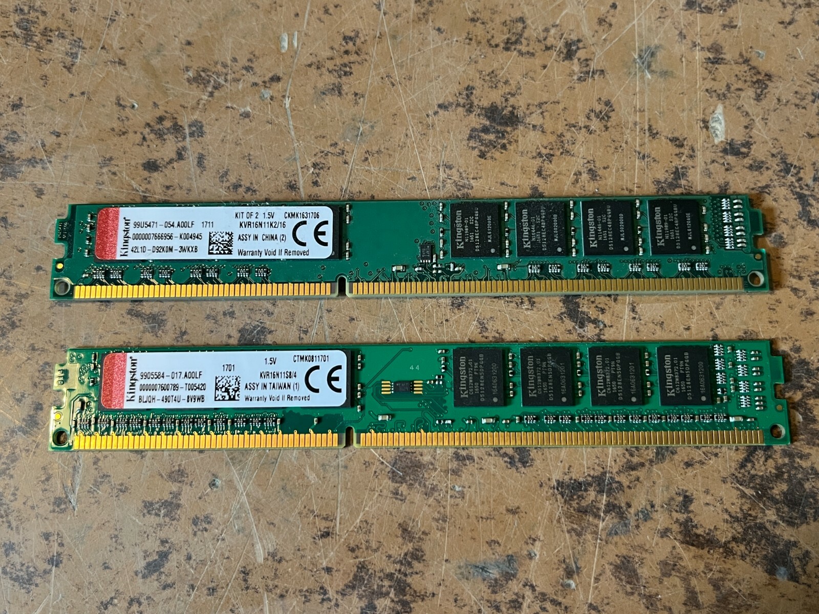Kingston Technology 12GB Non-ECC CL11 UDIMM Kit 1600MHz DDR3 RAM KVR16N11K2/16
