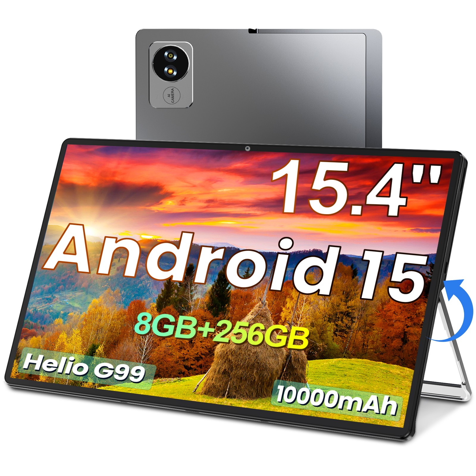 2026 Jumper Tablet 15.4" FHD Android 15 Octa-core 8GB RAM 256GB ROM 10000mAh