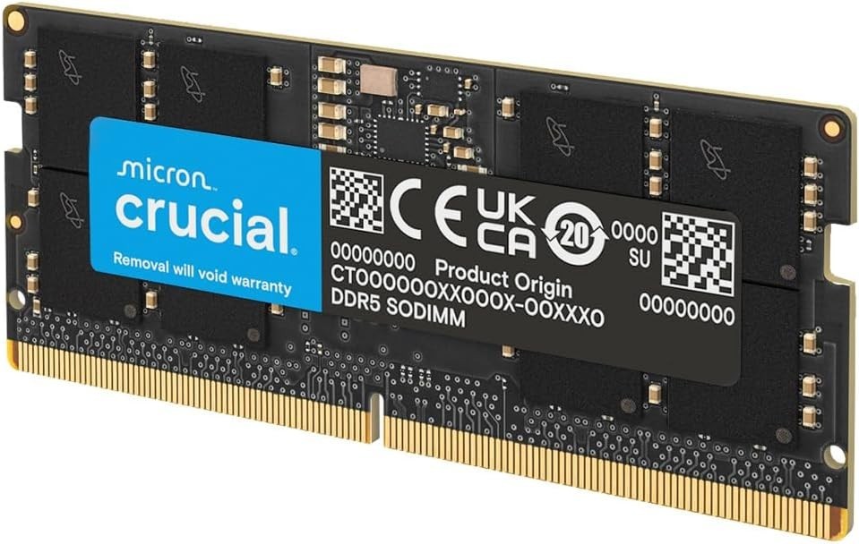 Crucial 8GB DDR5 RAM Stick, 4800MHz, CL40 Laptop Memory CT8G48C40S5