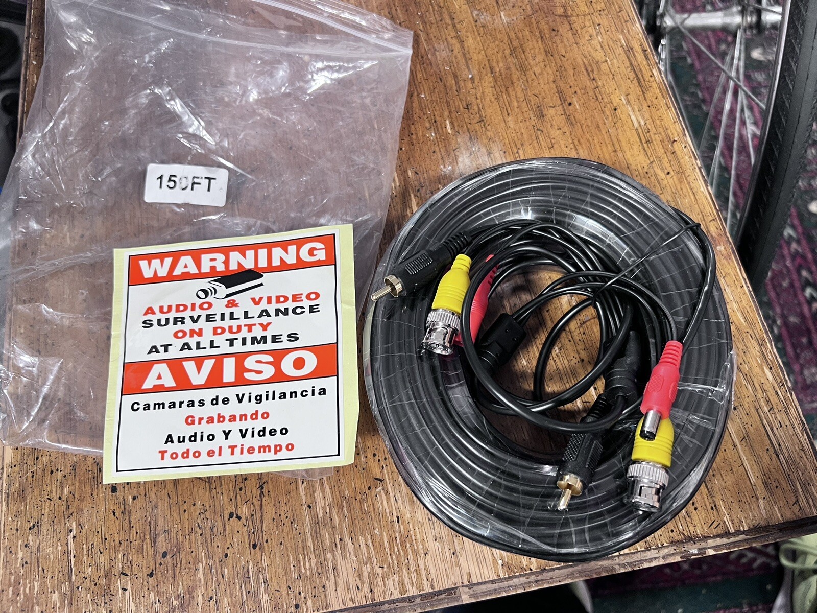 150Ft Audio Video Power Security Camera BNC RCA Cable CCTV DVR Surveillance