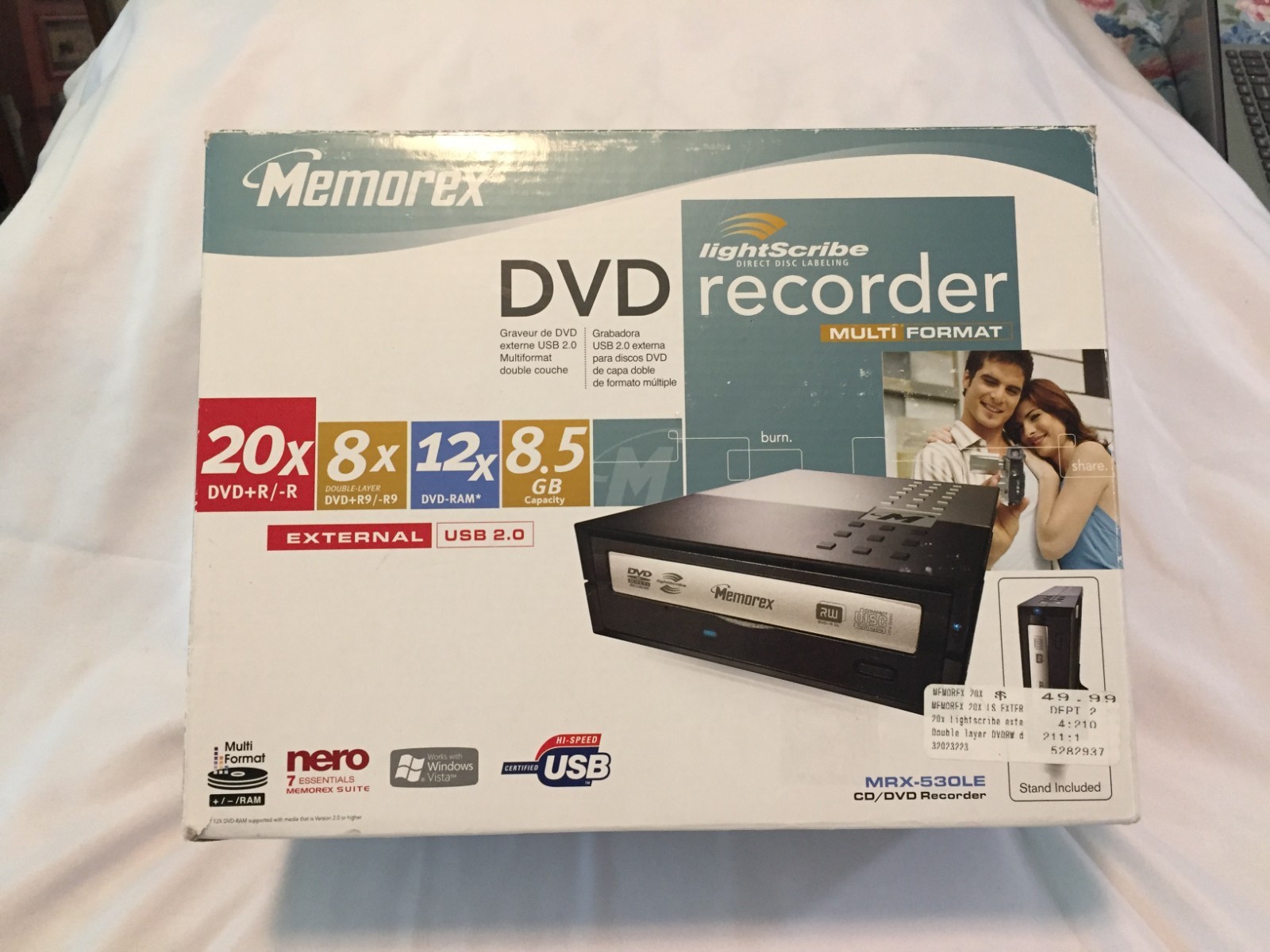 Memorex MRX-530L 20x Multi-Format Internal E-IDE DVD Recorder w/LightScribe NOS