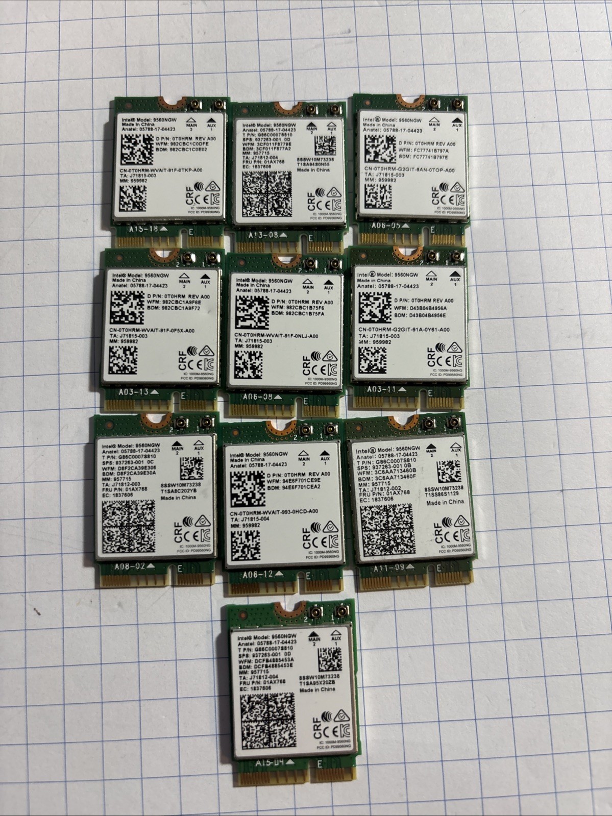Lot 10 Intel 9560NGW Wireless-AC 9560 Dual M.2 2230 WiFi Bluetooth 5.1 Card IC47