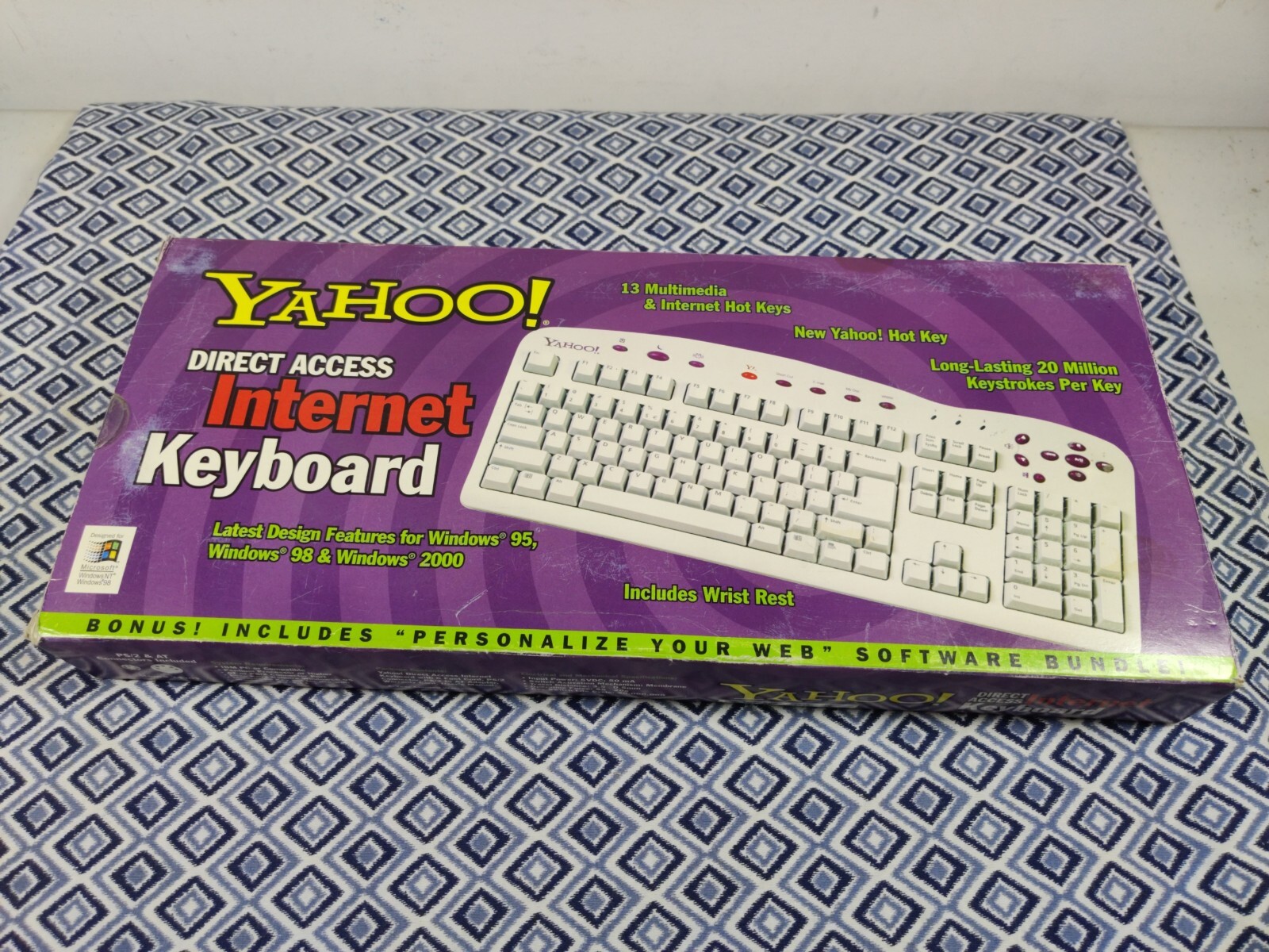 Yahoo Direct Access Internet Keyboard Vintage 1999 New In Original Box