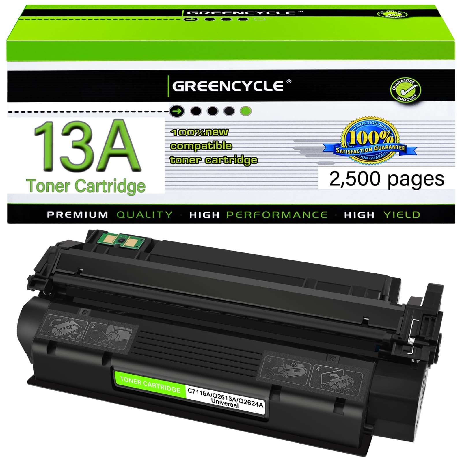 greencycle 13A Q2613A Compatible Toner Cartridge Replacement for HP 13A Q2613...