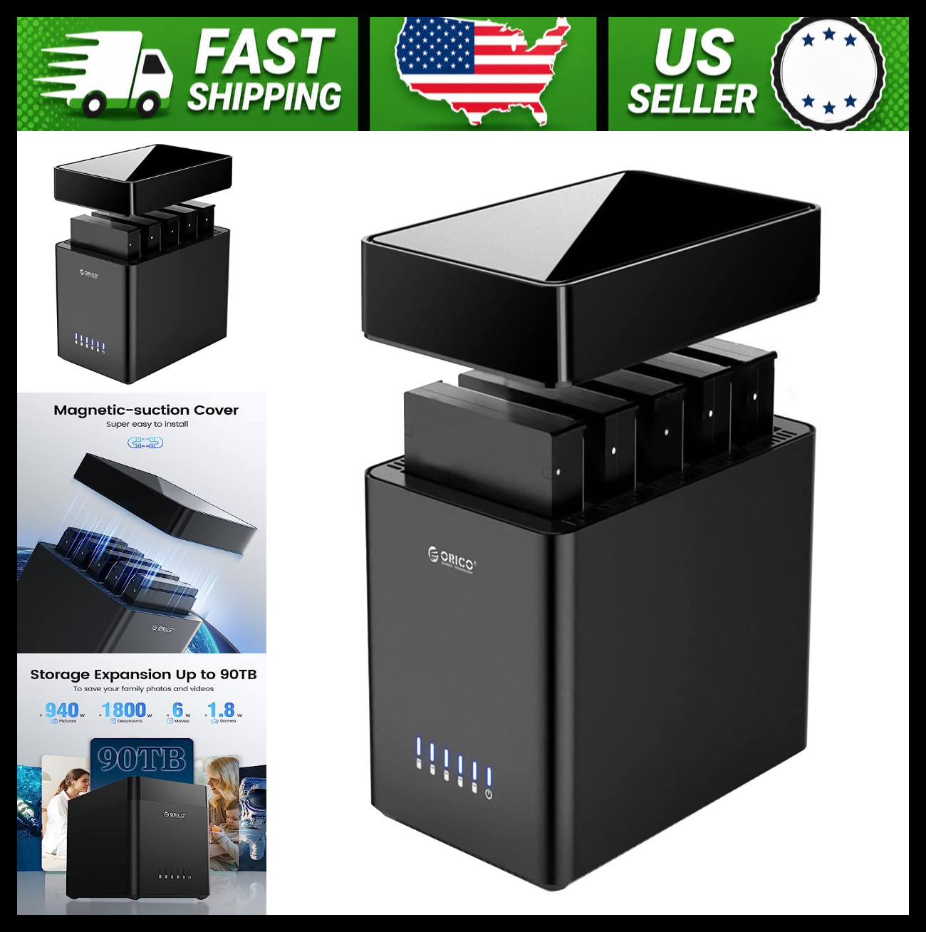 ORICO 5-Bay Hard Drive Enclosure for 2.5/3.5-Inch HDD/SSD