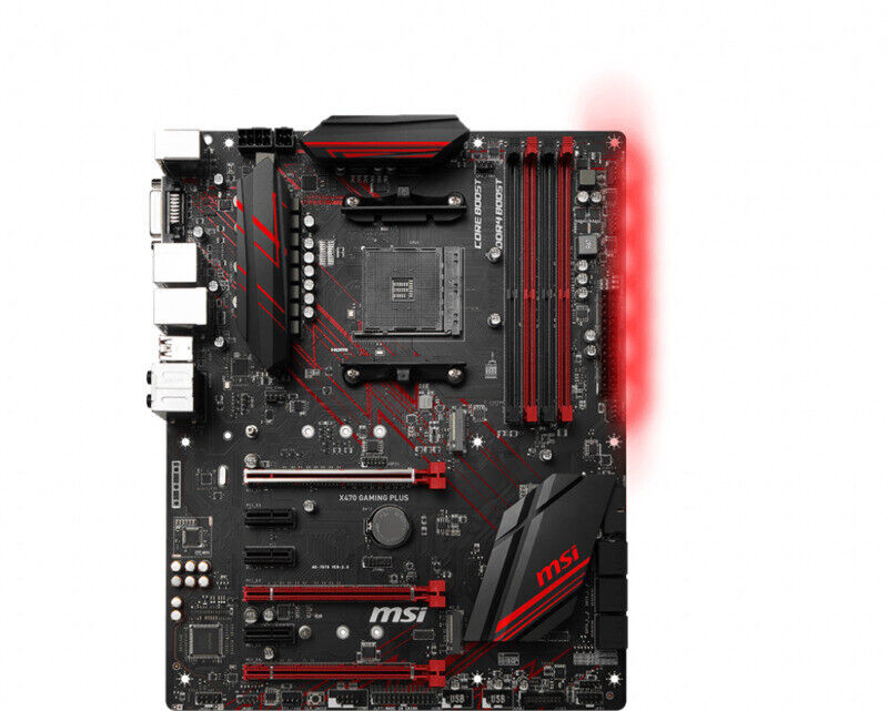 MSI X470 GAMING PLUS Motherboard AMD X470 DDR4 M.2 Socket AM4 ATX USB 2.0 DVI-D