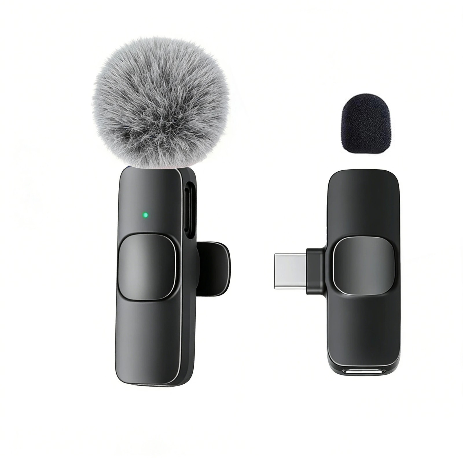 Wireless Lavalier Microphone USB Type-C Plug Play for Phone Computer Tablet Vide