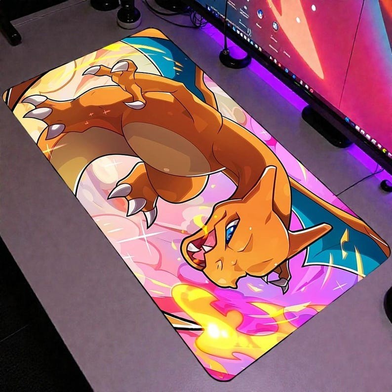 Charizard Firestorm Mouse Pad - Action Fire Type Pokémon Desk Mat, Vibrant Kanto