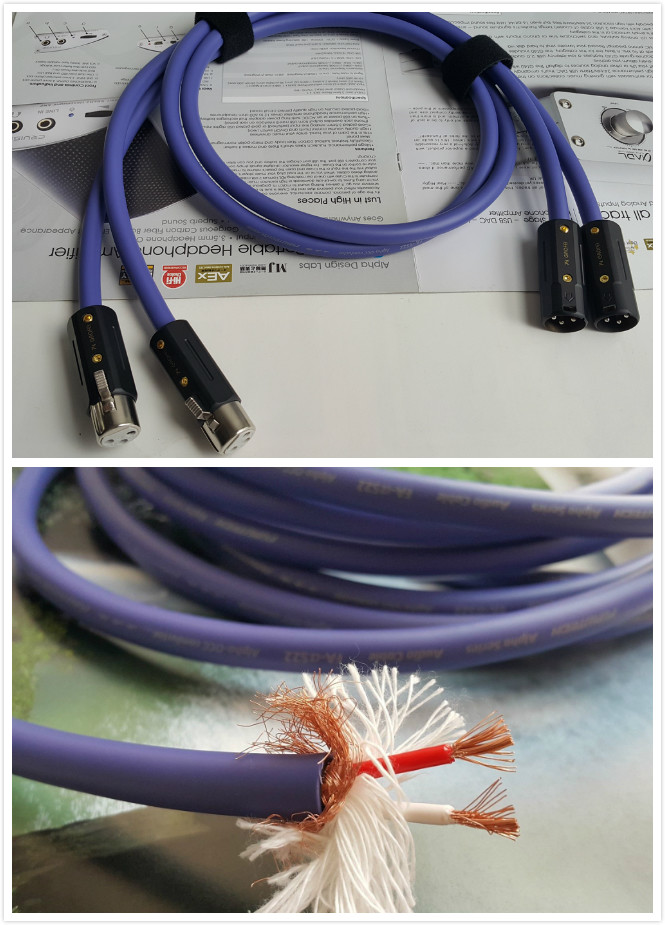 1pair Hifi cryo Furutech XLR balance Audio Cable FA-αS22 OCC Copper interconnect